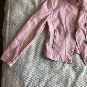Baby pink leather jacket